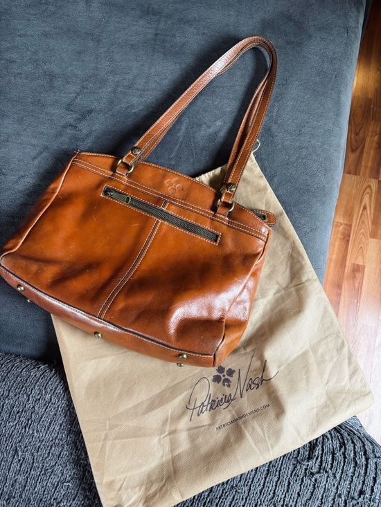 Patricia Nash Handbags - Patricia Nash Poppy Tote (Poppy Satchel), Heritage Tan Full Grain Leather Purse